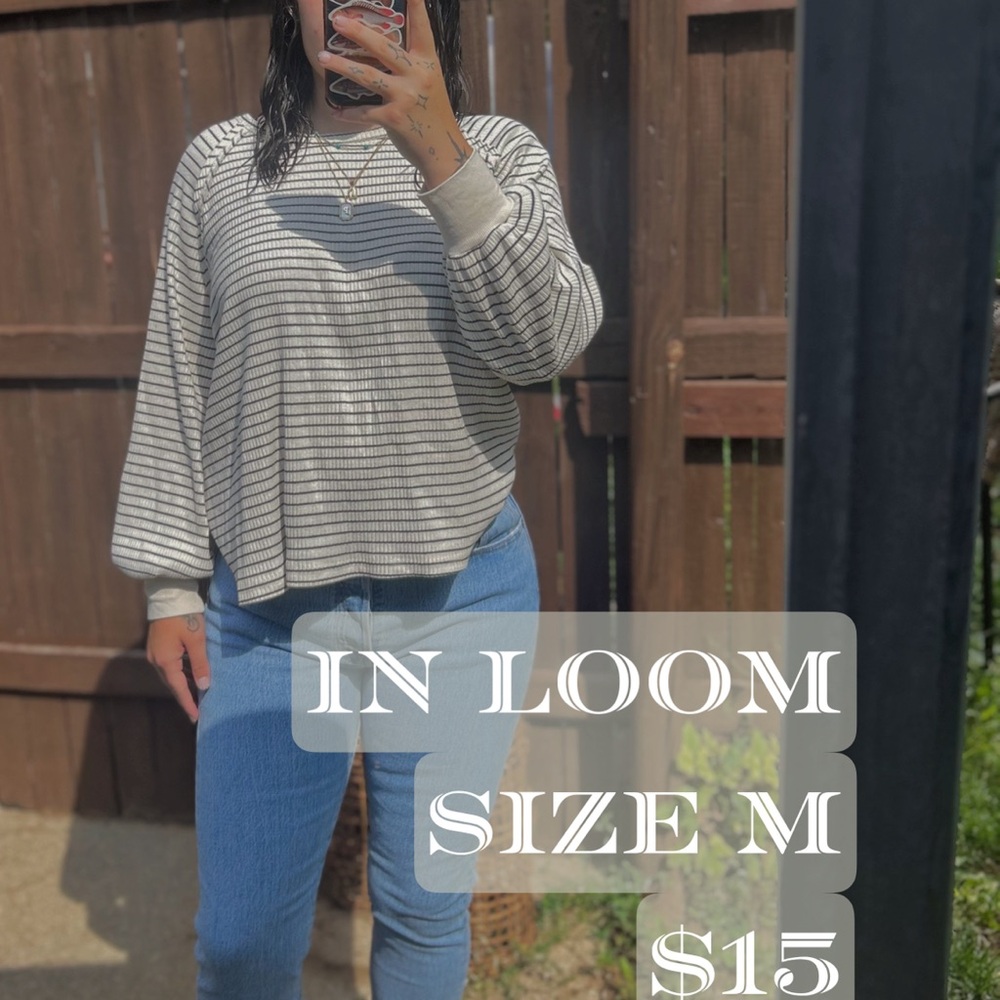 In Loom Striped Women's Blouse - Black and White